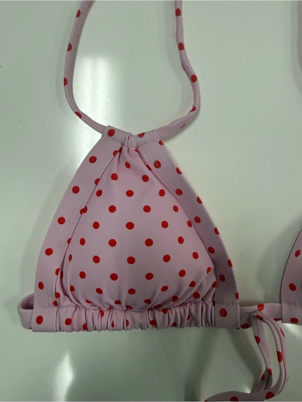 Strawberry Milk Mob pink with red polka dot bikini top size M
